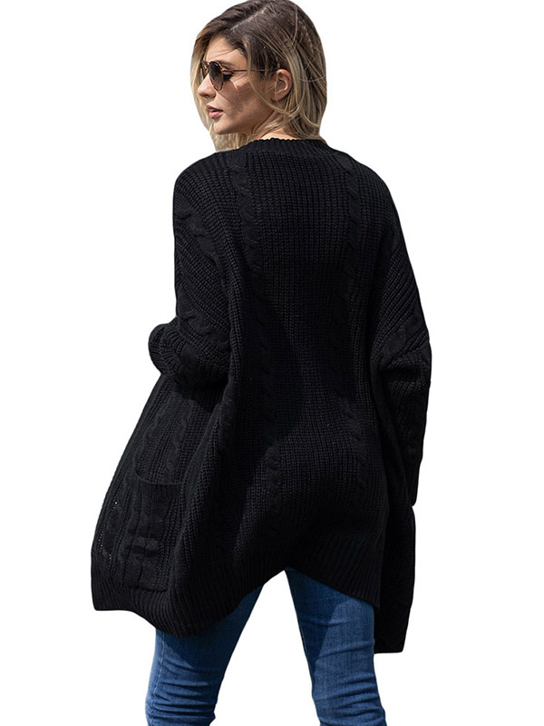 Black Cable Knit Cardigan