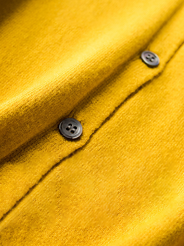 Yellow Texture Details Midi Knit Cardigan