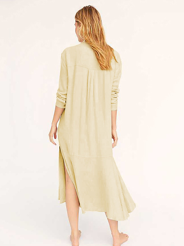 Apricot Single-Breasted Maxi Cardigan