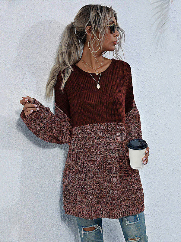 Burgundy Round Neck Pullover Jumper