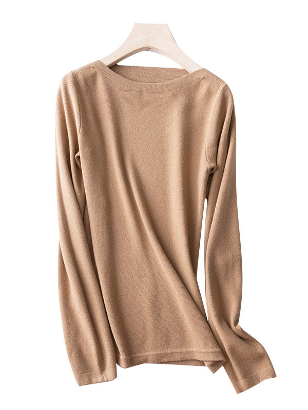 Camel Bodycon Base Knit Sweaters