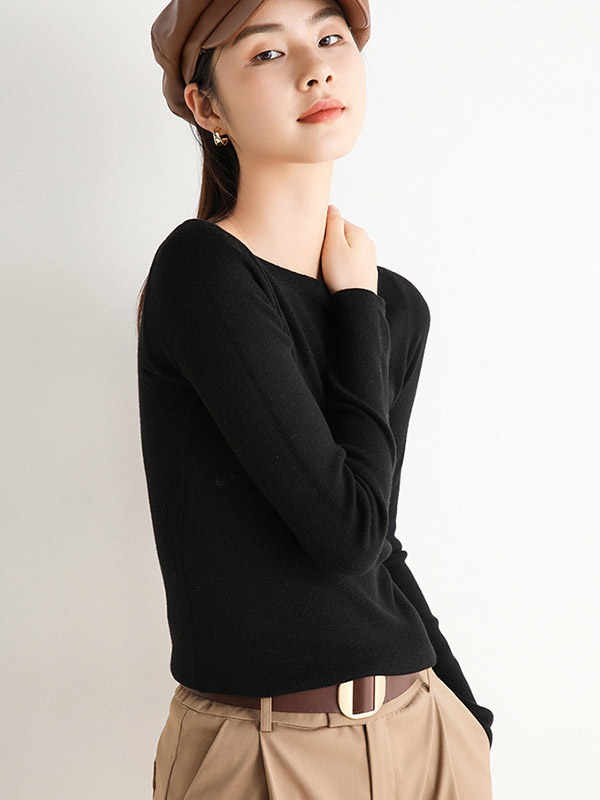 Black Bodycon Base Knit Sweaters