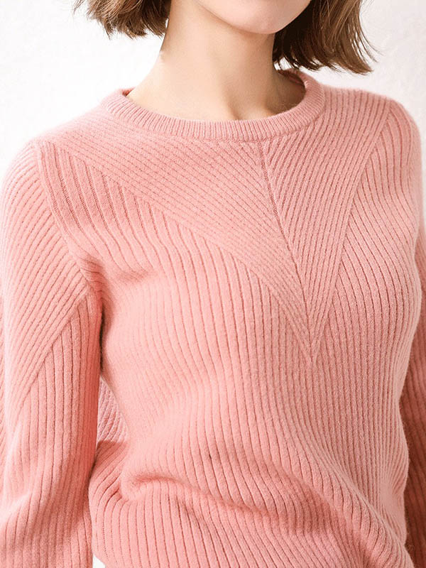 Pink Comfortable Woolen Knitted Sweaters