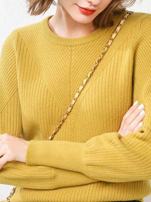 Yellow Comfortable Woolen Knitted Sweaters