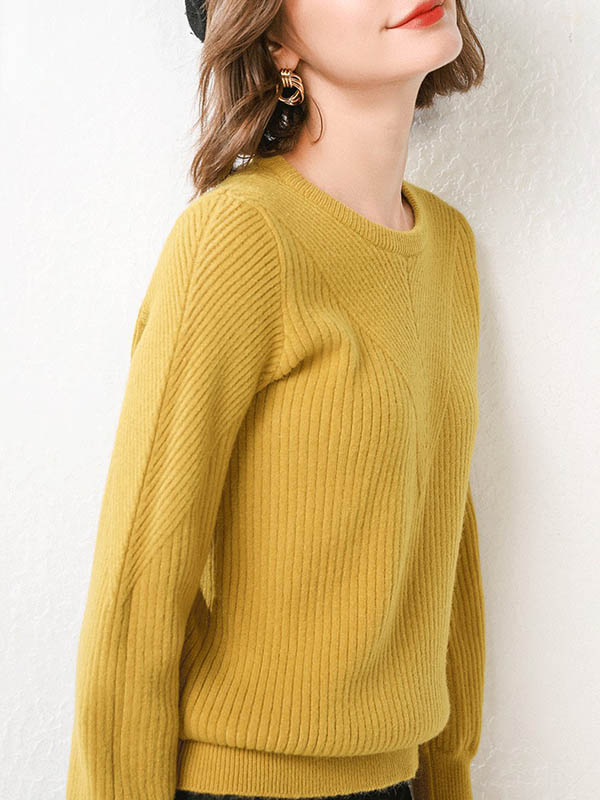 Yellow Comfortable Woolen Knitted Sweaters