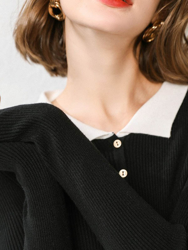 Black Roll Neck Classic Base Knit Sweaters