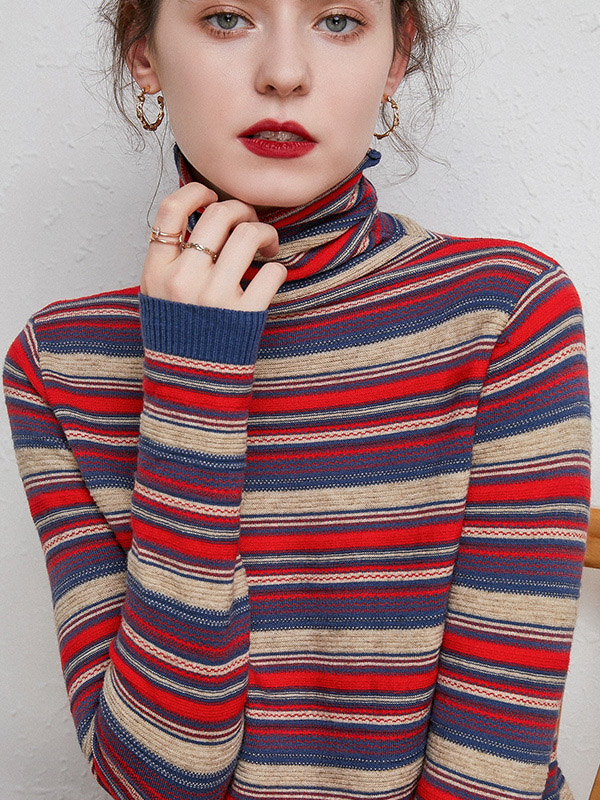 Red Elegant Morandi Color Knit Sweaters