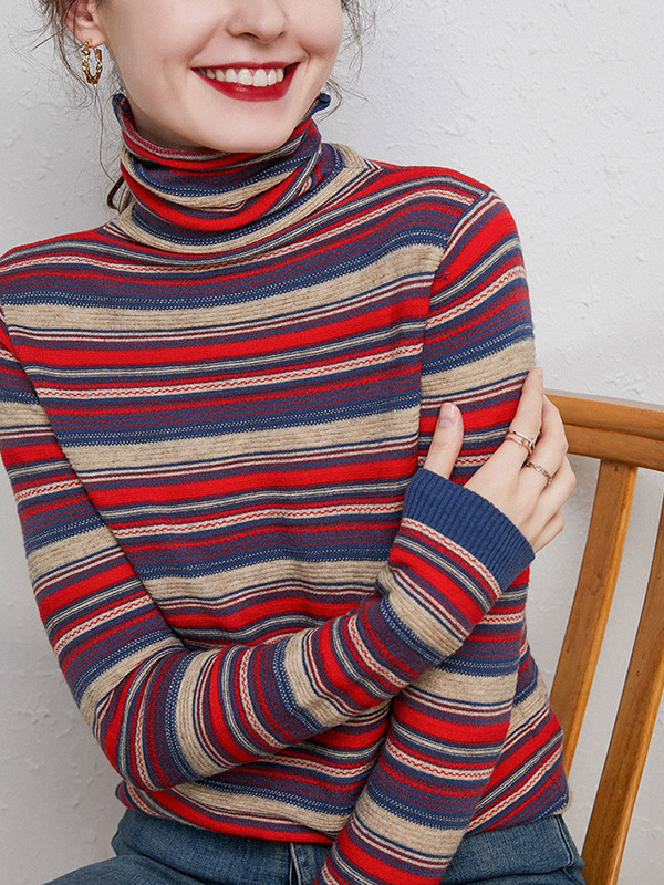 Red Elegant Morandi Color Knit Sweaters