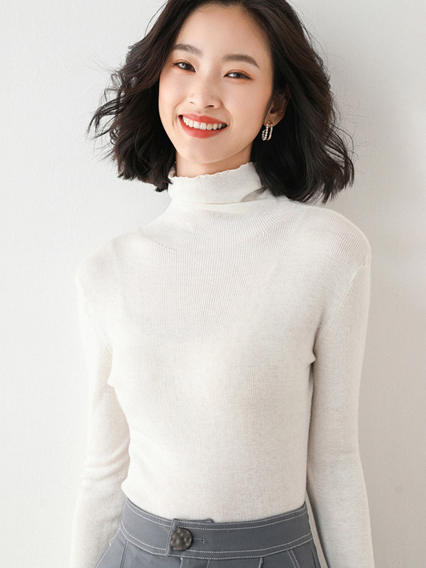 White Bodycon Classic Base Knit Sweaters