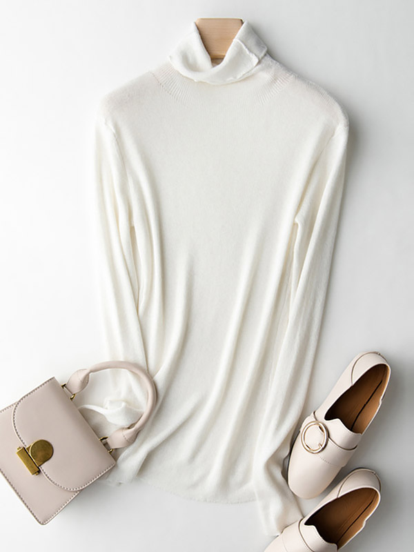 White Bodycon Classic Base Knit Sweaters