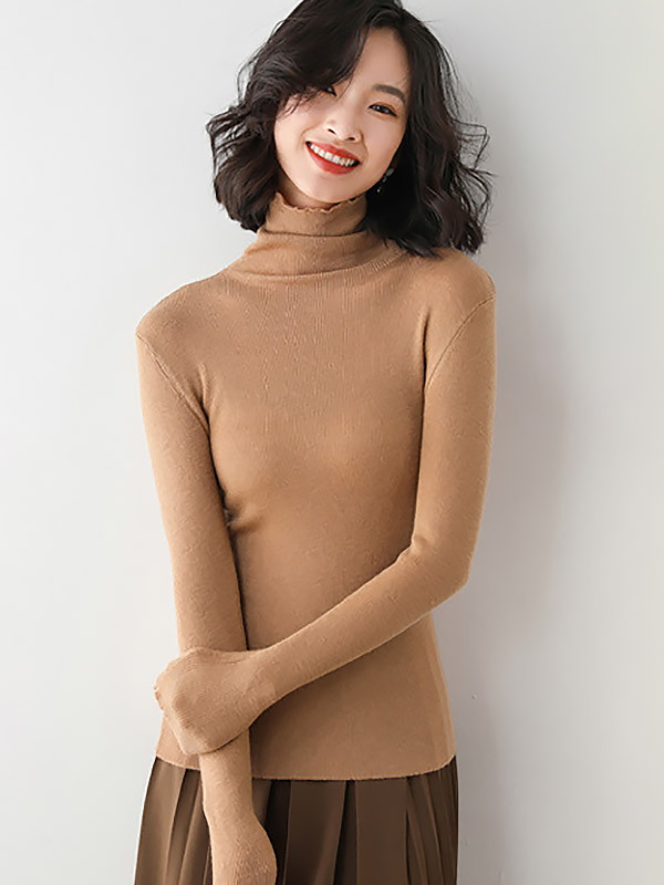 Camel Bodycon Classic Base Knit Sweaters