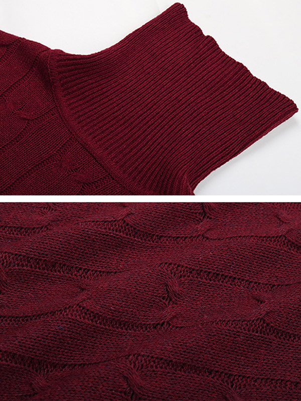 Red Oversize Split Knit Sweaters