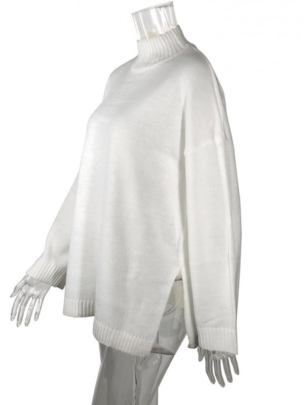 White Loose Oversize Long-sleeved Autumn And Winter Sweater