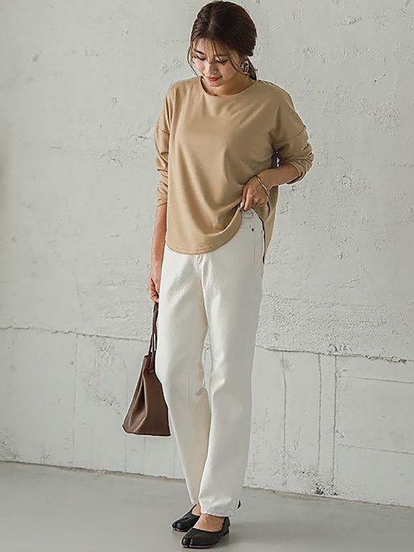 Khaki Simple Round Neck Long Sleeve Sweater