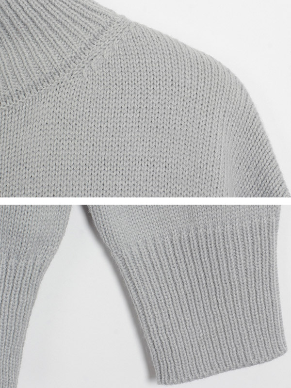 Grey Sporty Knitted Sweater And Jogger Sets