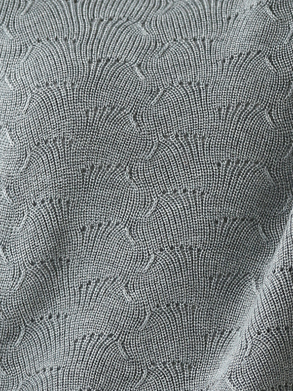 Grey Hollow-out Knitted Top